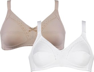 Naturana Soft-BH NATURANA Classics, Damen, Gr. 100, Cup B, weiss (wei&szlig;, light beige), Obermaterial: 100% Baumwolle, unifarben, bequem, BHs Soft-BH, feminin, be