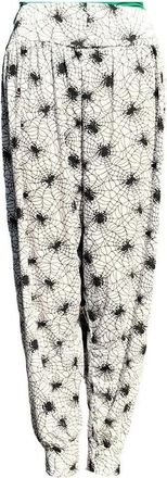 Generic Womens Ladies New Printed Cuffed Bottom Ali Baba Harem Pants Baggy Trousers Leggings (UK, Numeric, 10, Regular, Regular, Spider)