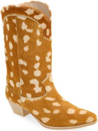 Freda Salvador Loretta Western Genuine Calf Hair Mid Shaft Boot in Spotted Haircalf at Nordstrom, Size 6.5