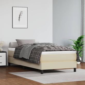 vidaXL Vidaxl - Estructura De Cama Sin Colch&oacute;n Cuero Sint&eacute;tico Crema 80x200 Cm