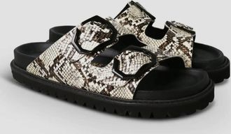 Genuins Womens Galia Vegan Slide In Beige Snake