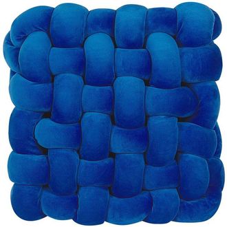 Beliani Beliani - Coj&iacute;n Decorativo Almohada Nudo De Terciopelo Azul 30 X 30 Cm Moderno Sirali