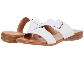 Andr&eacute; Assous Womens Andre Assous Alima Sandals White Leather Slip On Slide JOBB280