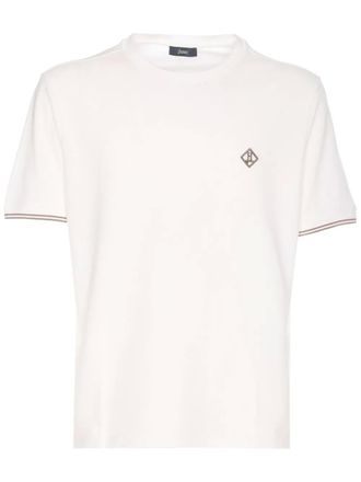 Herno T-shirt met geborduurd logo - Wit