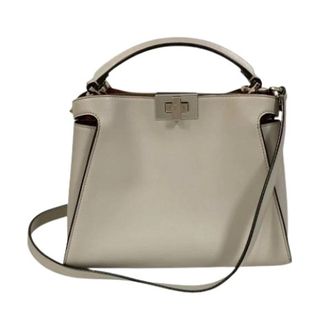 Fendi Pre-owned Peekaboo Iconic Essentially 2way Handbag - Dames - Pre-owned - Grijs - Maat: ONE Size Leer