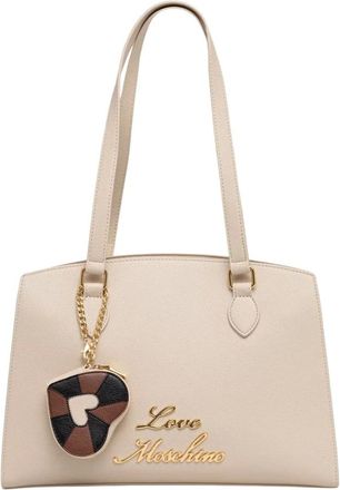 Love Moschino Borsa Tote con Charm a Cuore - - Bags - Donna - Beige - ONE SIZE