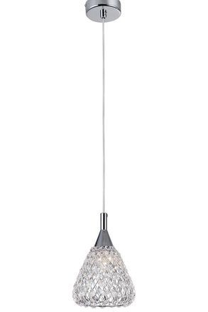 Netlighting Simone 1 Light Chrome Ceiling Pendant in Grey