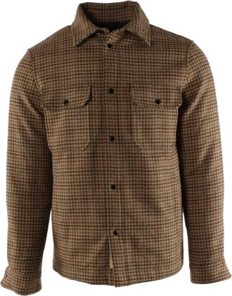 Woolrich Alaskan Wool Check Overshirt - Heren - Zomerjassen - Bruin - S - Wol - Jassen