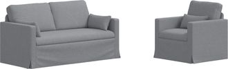 vidaXL Juego De Sof&aacute; 2 Uds. Gris Claro Tela Vidaxl