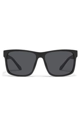 Quay Thrill Ride 63mm Polarized Square Sunglasses in Black/Black Polarized at Nordstrom Rack