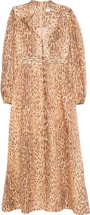 Zimmermann Bruine Elegante Jurken - Dames - Maxi kleedjes - Bruin - M - Kleedjes