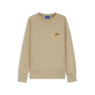 HUGO BOSS Cotton-terry sweatshirt with logo badge