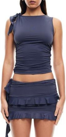 Lioness Rendezvous Sleeveless Ruffle Top in Mineral at Nordstrom Rack, Size Small