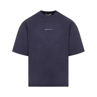 Marni T-Shirts, male, Blue, Size: L T-Shirt