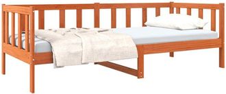 vidaXL Bed Frame with Headboard Wax Brown 90 x 190 cm Solid Pine Wood vidaXL