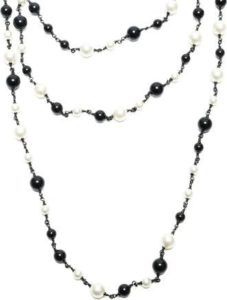 Chanel 2011 CC logo layered necklace - women - Silver Plated/Faux Pearl/Pearl - One Size - Black