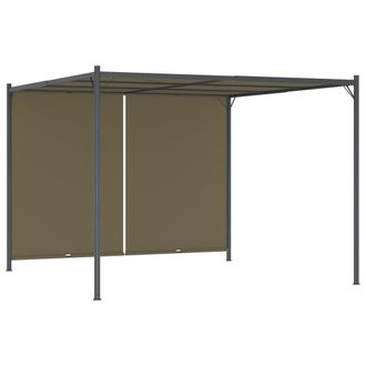 Berkfield Home Garden Pergola with Retractable Roof 3x3 m Taupe 180 g/m &sup2; in Beige