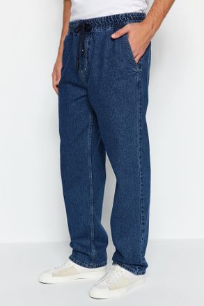 Trendyol MAN Heren Donkerblauw Effen Regular fit Normale taille Jeans
