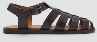 Mango Sandali ragnetto 100% pelle marrone - Uomo - 39 - MANGO MAN