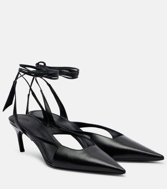 The Attico Diane 55 leather slingback pumps