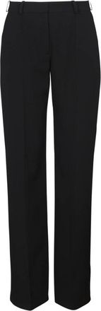 Balmain Tailored Grain de Poudre Broeken - Dames - Wijde Broeken - Zwart - XS - Wol - Broeken