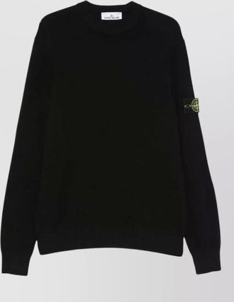 Stone Island ribbed virgin wool crew neck sweater