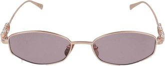 Gucci Sunglasses, female, Yellow, Size: 55 MM Oval Frame Sunglasses