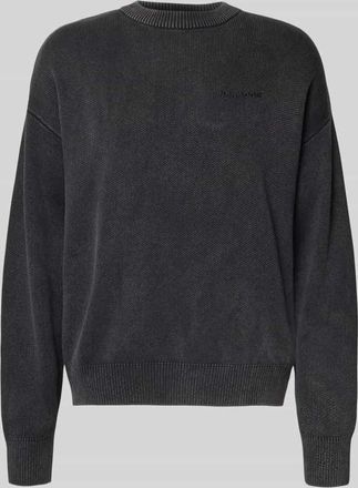 Pegador Oversized Strickpullover mit Logo und Rundhalsausschnitt in Black, Größe XXL