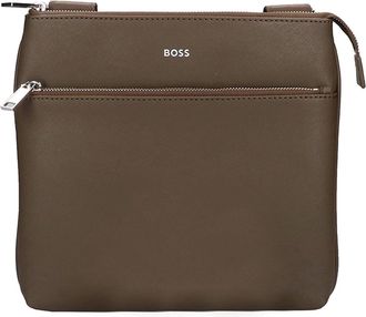 HUGO BOSS Mens Open Brown Zair Large Envelope Bag - One Size