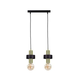 Netlighting Unica Bar Pendant Ceiling Light Black Gold 50cm 2x E27