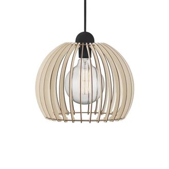 Nordlux L&aacute;mpara de techo n&oacute;rdico negro y madera &oslash;30cm con altura m&aacute;xima 276 cm