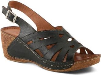 Spring Step Cathy Wedge Sandal in Black at Nordstrom, Size 5.5-6Us