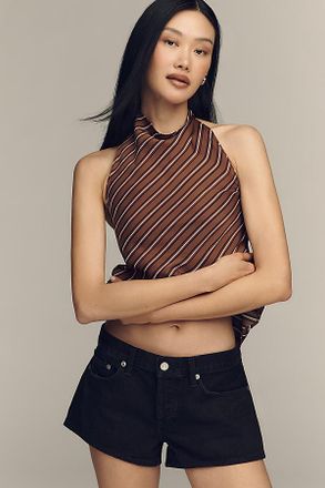 A Gold E Parker Denim Low-Rise Shorts