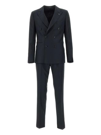 Tagliatore double-breasted tailored suit - men - Cupro/Wool - 50 - Black
