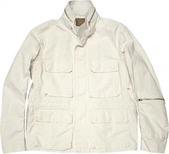 Ten c Gewaxt Linnen Field Jacket Wit - Heren - Zomerjassen - Wit - XL - Linnen - Jassen