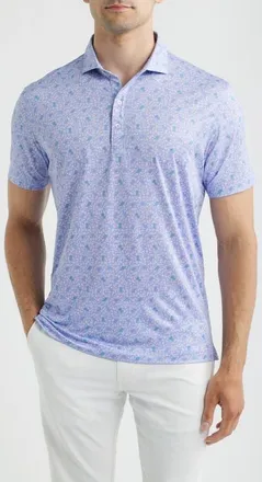Johnnie-O Island Cocktail Performance Jersey Polo in Viola at Nordstrom, Size Xx-Large