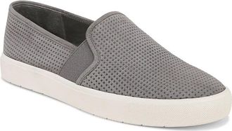 Vince Womens Vince Blair 5 Sneaker Stone Gray Suede Slip-on Shoes HAWK327