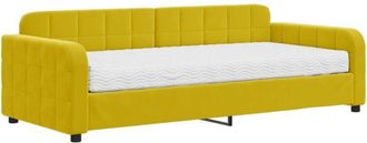 vidaXL Sof&aacute; Cama Con Colch&oacute;n Terciopelo Amarillo 90x200 Cm Vidaxl