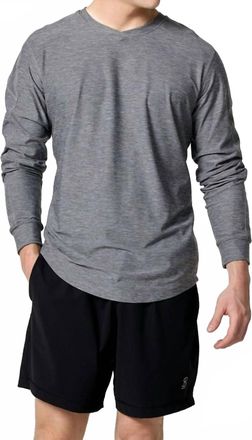 Sofibella Mens Classic Long Sleeve Top In Grey Melange