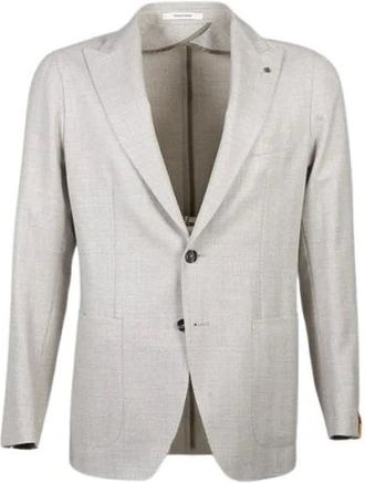 Tagliatore Jassen, Heren, Grijs, XL, Leer, Blazers