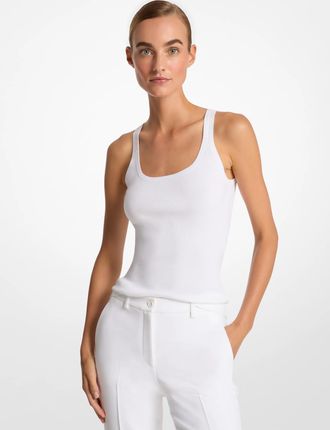 Michael Kors Ribbed Stretch Viscose Tank Top
