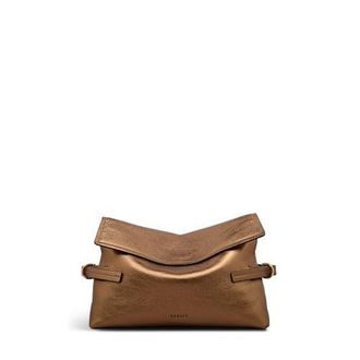 Radley London Fleet Street - Metallic Medium Flapover Clutch in Olive Gold at Nordstrom