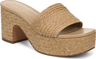 Vince Clarita Woven Platform Sandal in Dark Wheat at Nordstrom, Size 8.5