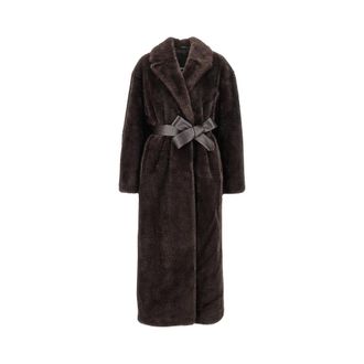 Pinko Pinko - Calendula Jas - Dames - Mantels - Bruin - Maat: XS Leer