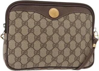Gucci Pre-owned Cross Body Bags, female, Beige, Size: ONE SIZE Pre-owned Vintage GG Canvas Shoulder Bag