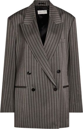 Dries Van Noten Bliss Striped Double-breasted Woven Blazer - Grey - S (UK8-10 / S)