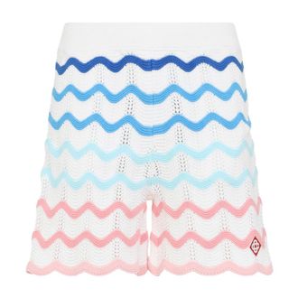 Casablanca Multicolor Katoenen Shorts - Heren - Bermuda - Veelkleurig - S - Katoen - Korte Broeken