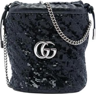 Gucci Pre-owned Bolso Cubo Acolchado con Lentejuelas - Pre-owned - Mujer - Negro - ONE SIZE