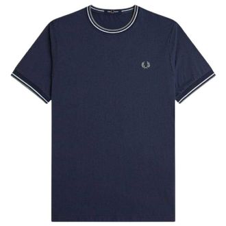 Fred Perry Heren T-shirt met tip (Airforce Blauw)
