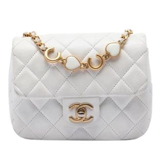 Chanel Pre-owned Mini Flap Bag - Dames - Pre-owned - Wit - Maat: ONE Size Leer